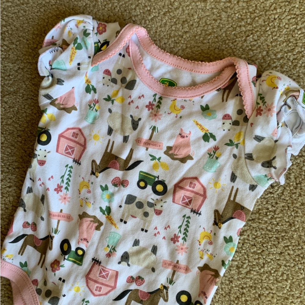 John Deere Farm-Themed Girl Onesie